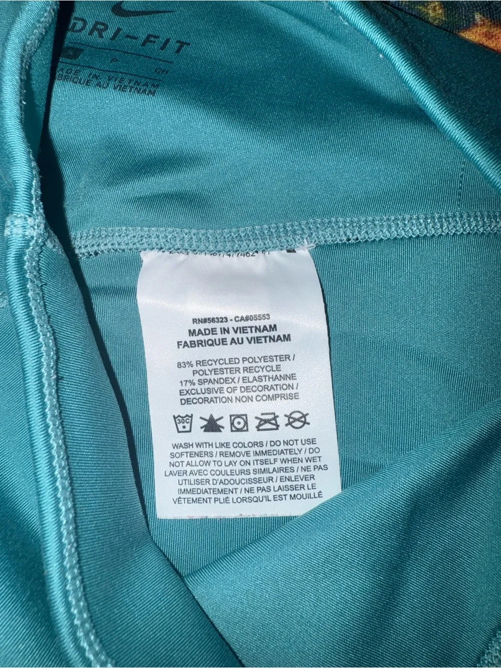 Nike Dri-FIT Teal Blue Athletic Shirt